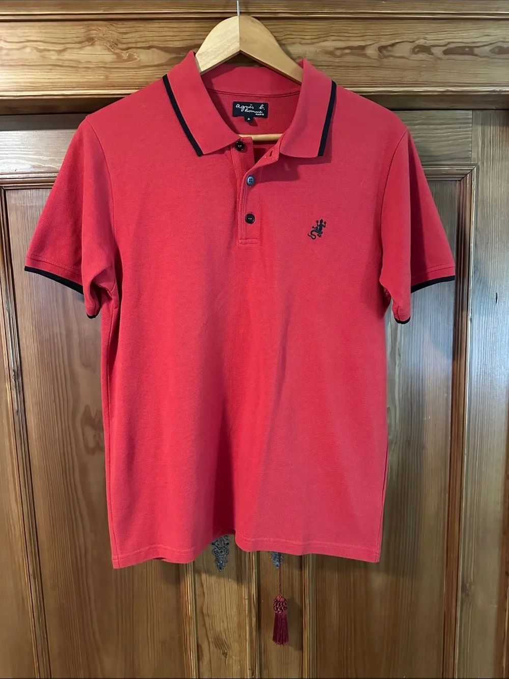 Vintage Agnès B. Paris Sport Men's Red Polo Shirt Size US M EU 2